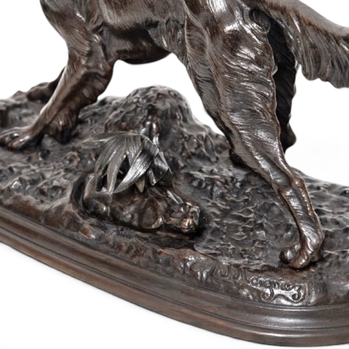 Sculpture - Setter Au Lapin , Jules Moigniez (1835-1894) - Bronze-photo-4