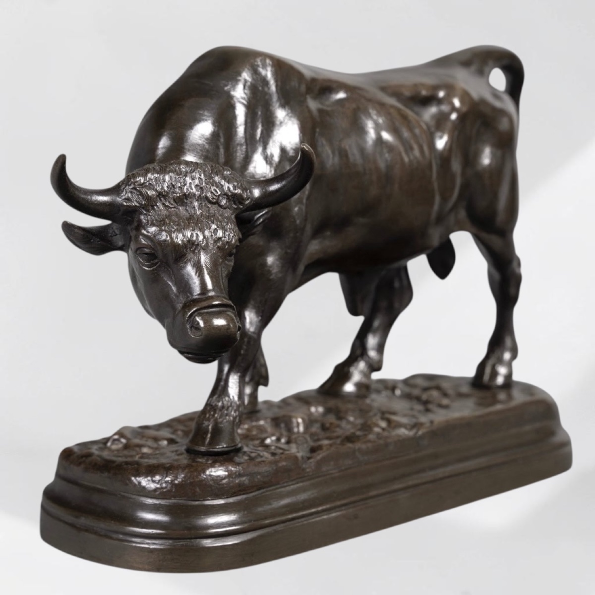 SCULPTURE - LE TAUREAU DEBOUT , LOUIS VIDAL (1831-1892) - BRONZE-photo-2