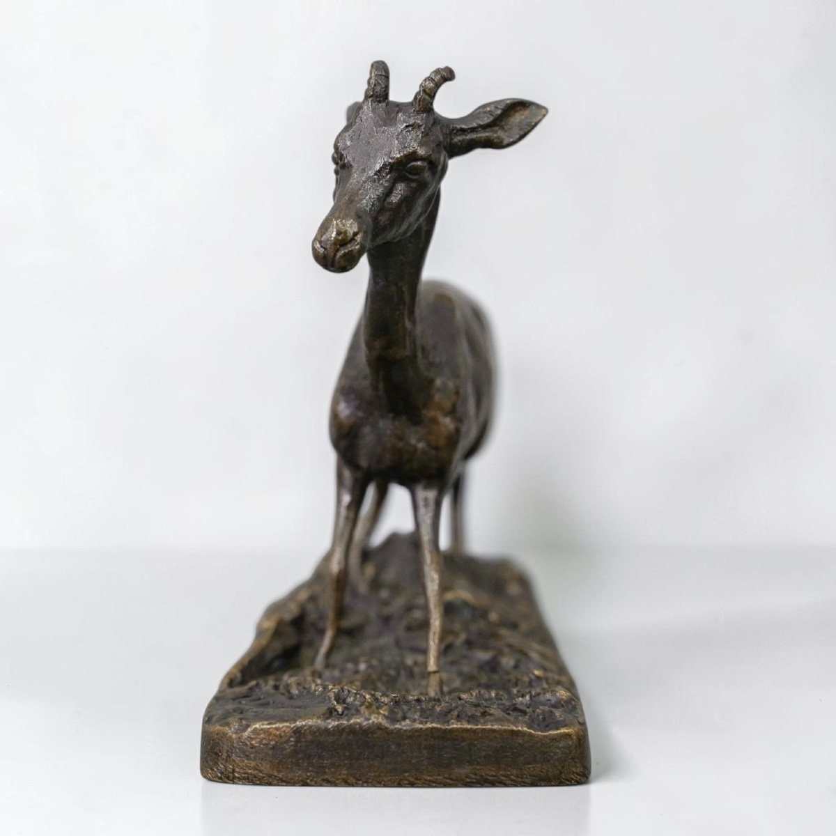 Sculpture - Female Algerian Gazelle , Pierre - Jules Mêne (1810–1879) - Bronze-photo-3