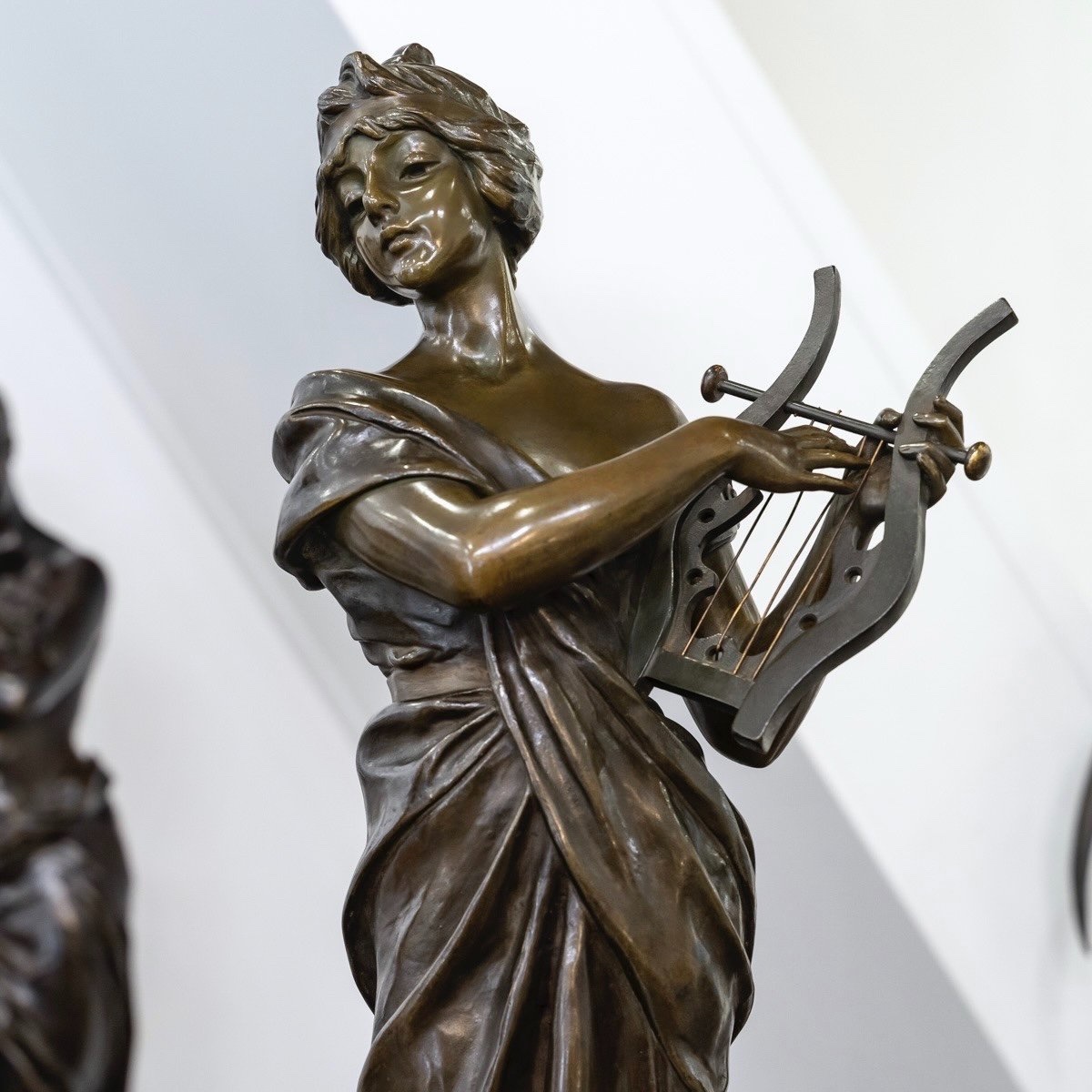 SCULPTURE - "SAPHO" , EMMANUEL VILLANIS (1858-1914) - BRONZE-photo-3