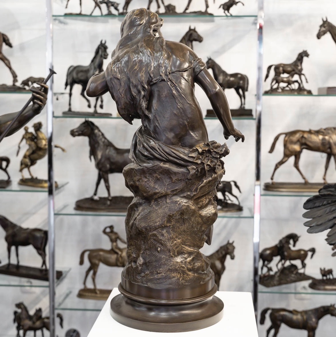 SCULPTURE - L'ÉCOUTE , MATHURIN MOREAU (1822-1912) - BRONZE-photo-2