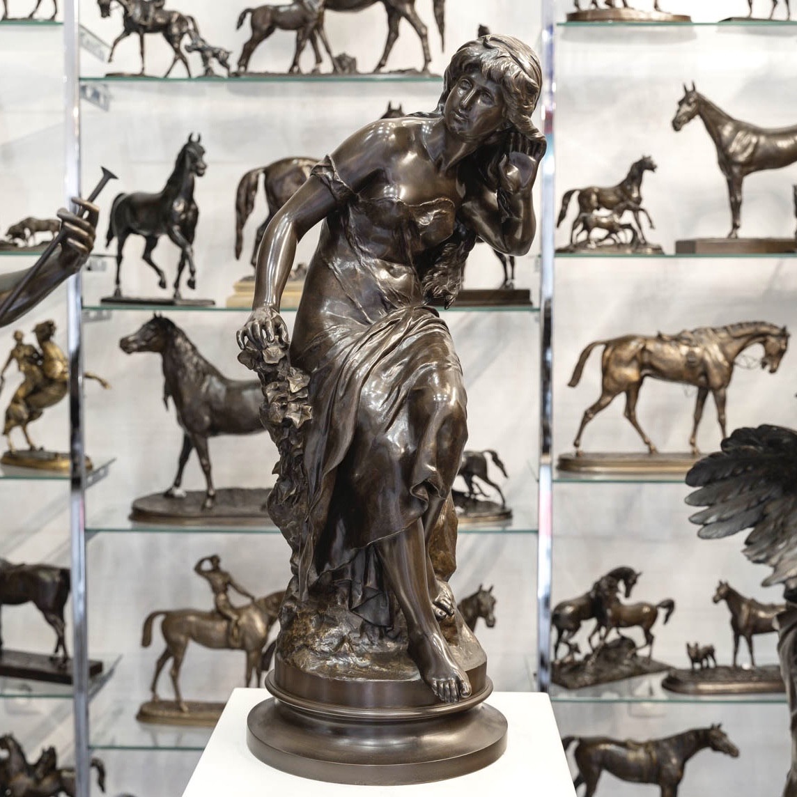 SCULPTURE - L'ÉCOUTE , MATHURIN MOREAU (1822-1912) - BRONZE