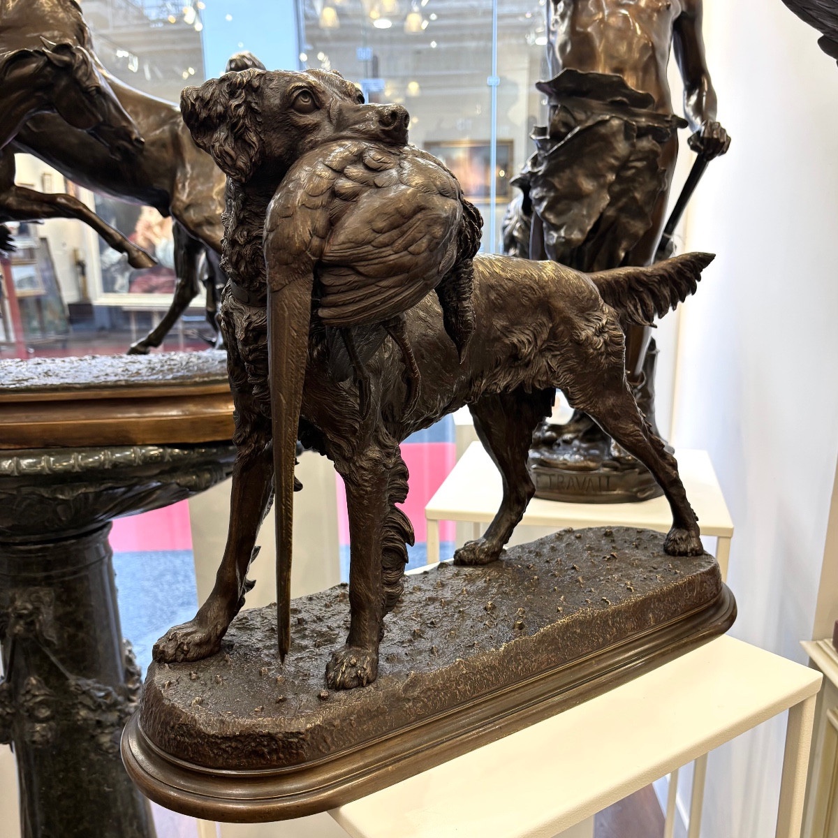 Sculpture - Chien Setter Au Gibier , Jules Moigniez (1835-1894) - Bronze -photo-2