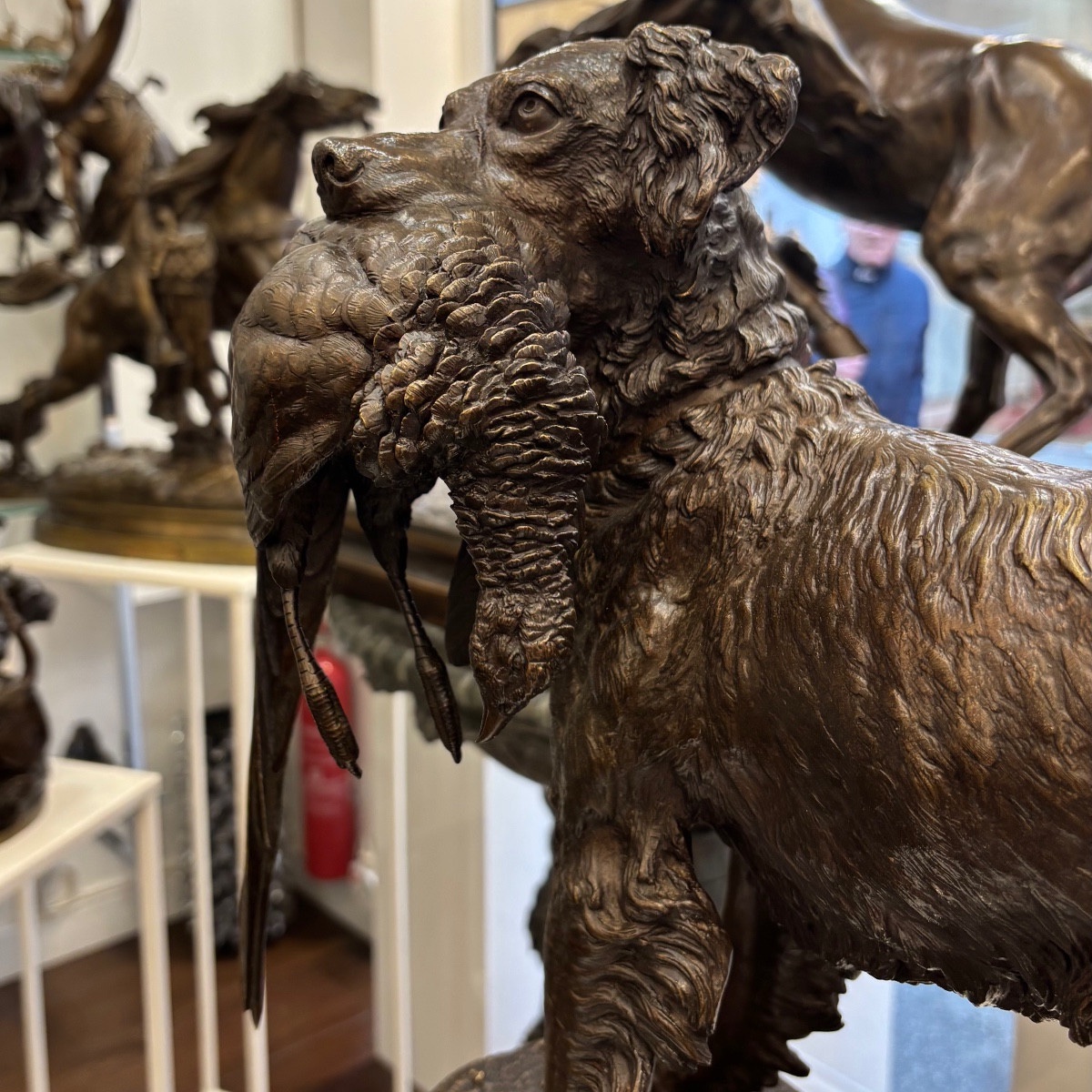 Sculpture - Chien Setter Au Gibier , Jules Moigniez (1835-1894) - Bronze -photo-3
