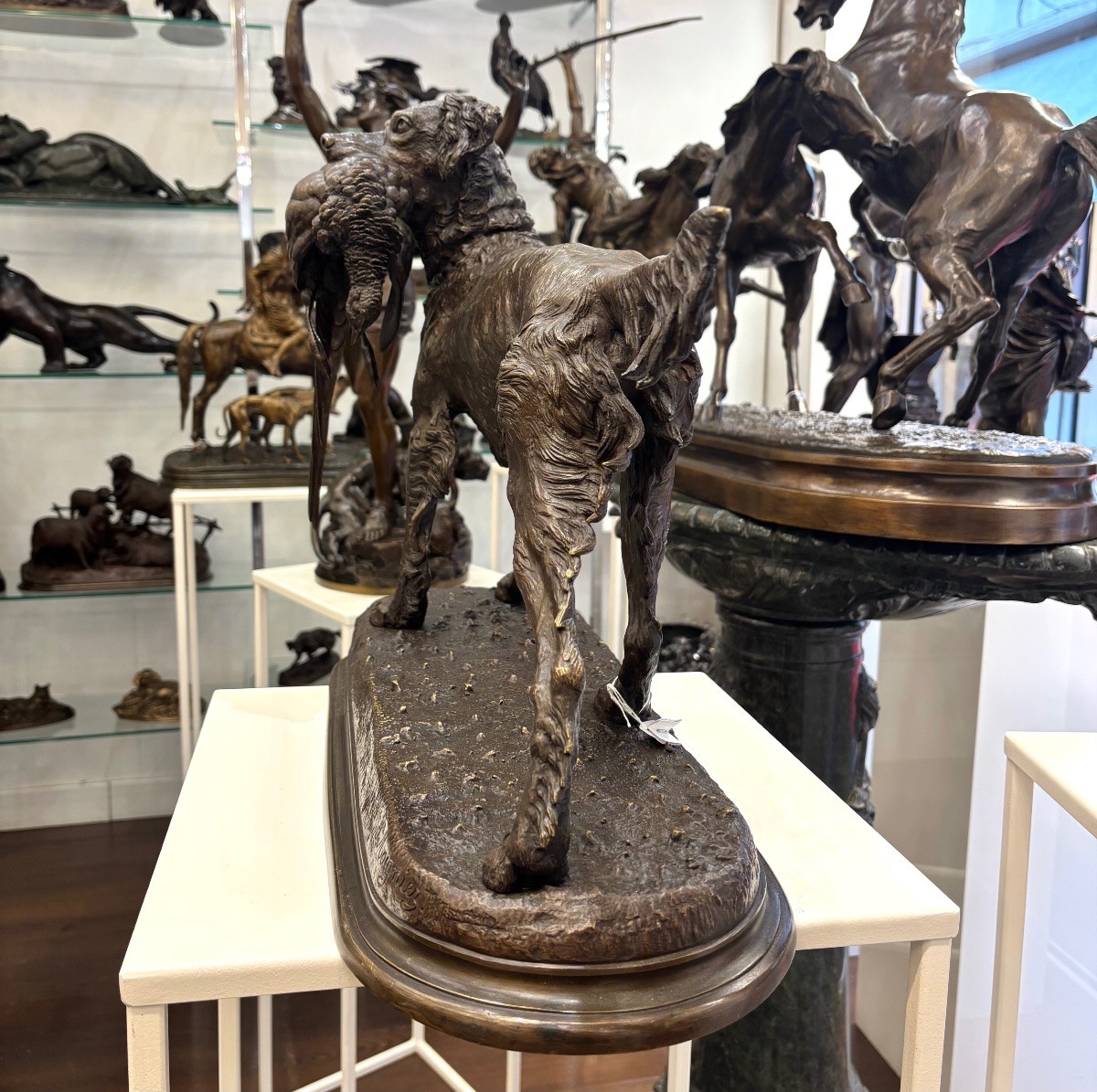 Sculpture - Chien Setter Au Gibier , Jules Moigniez (1835-1894) - Bronze -photo-5