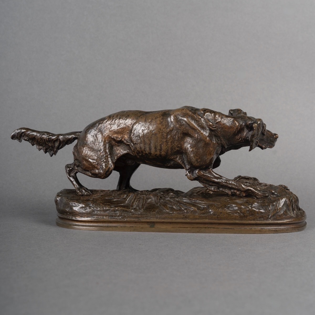 Sculpture - Sultan , Le Chien Épagneul  Par Pierre - Jules Mêne (1810-1879) - Bronze  -photo-4
