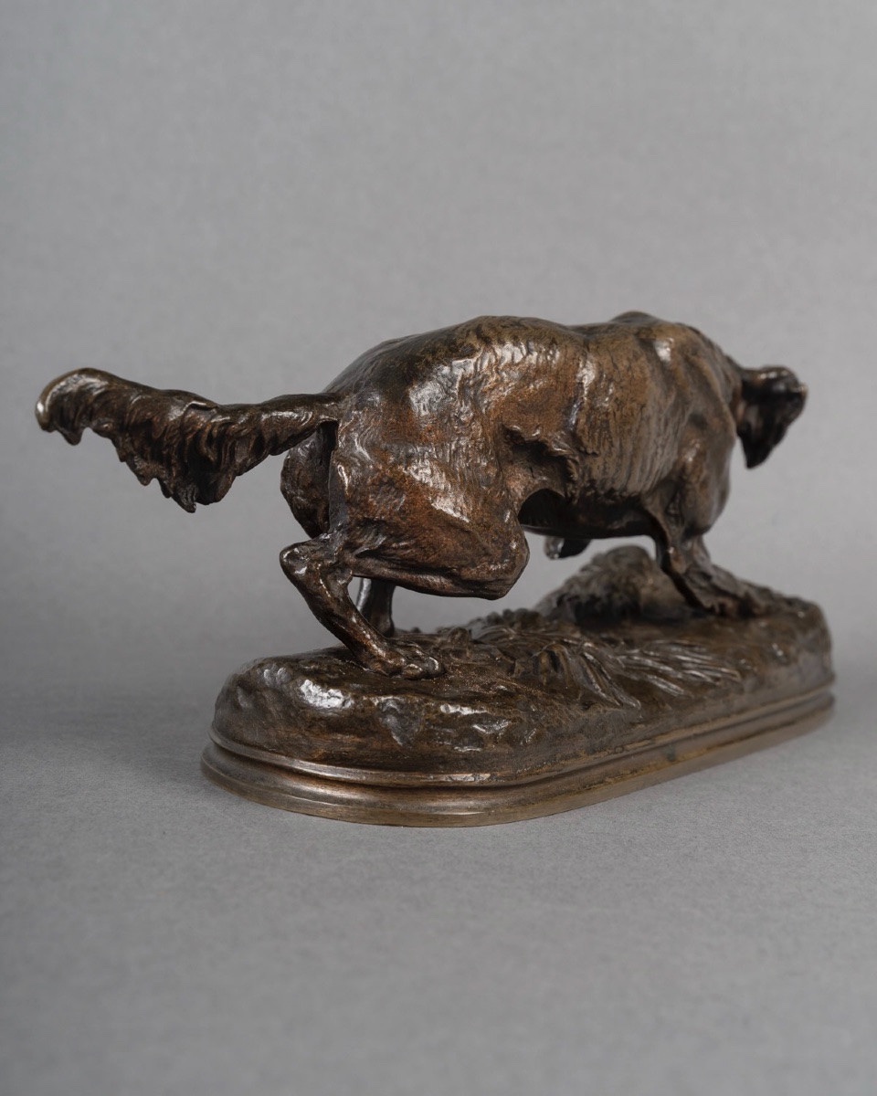 Sculpture - Sultan , Le Chien Épagneul  Par Pierre - Jules Mêne (1810-1879) - Bronze  -photo-3