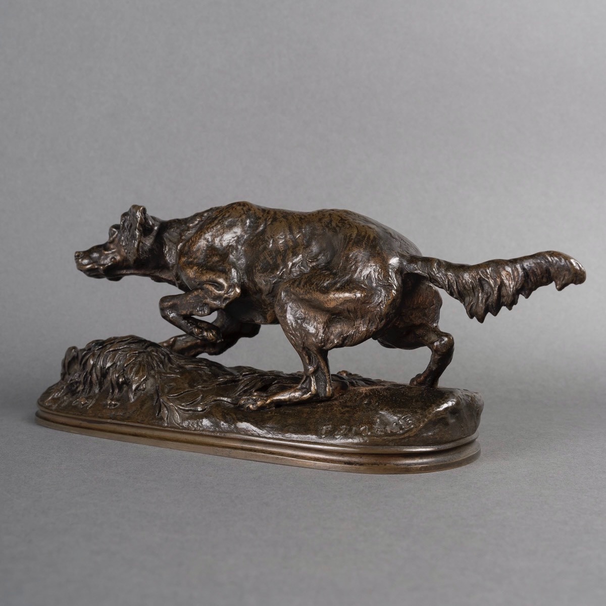 Sculpture - Sultan , Le Chien Épagneul  Par Pierre - Jules Mêne (1810-1879) - Bronze  -photo-4