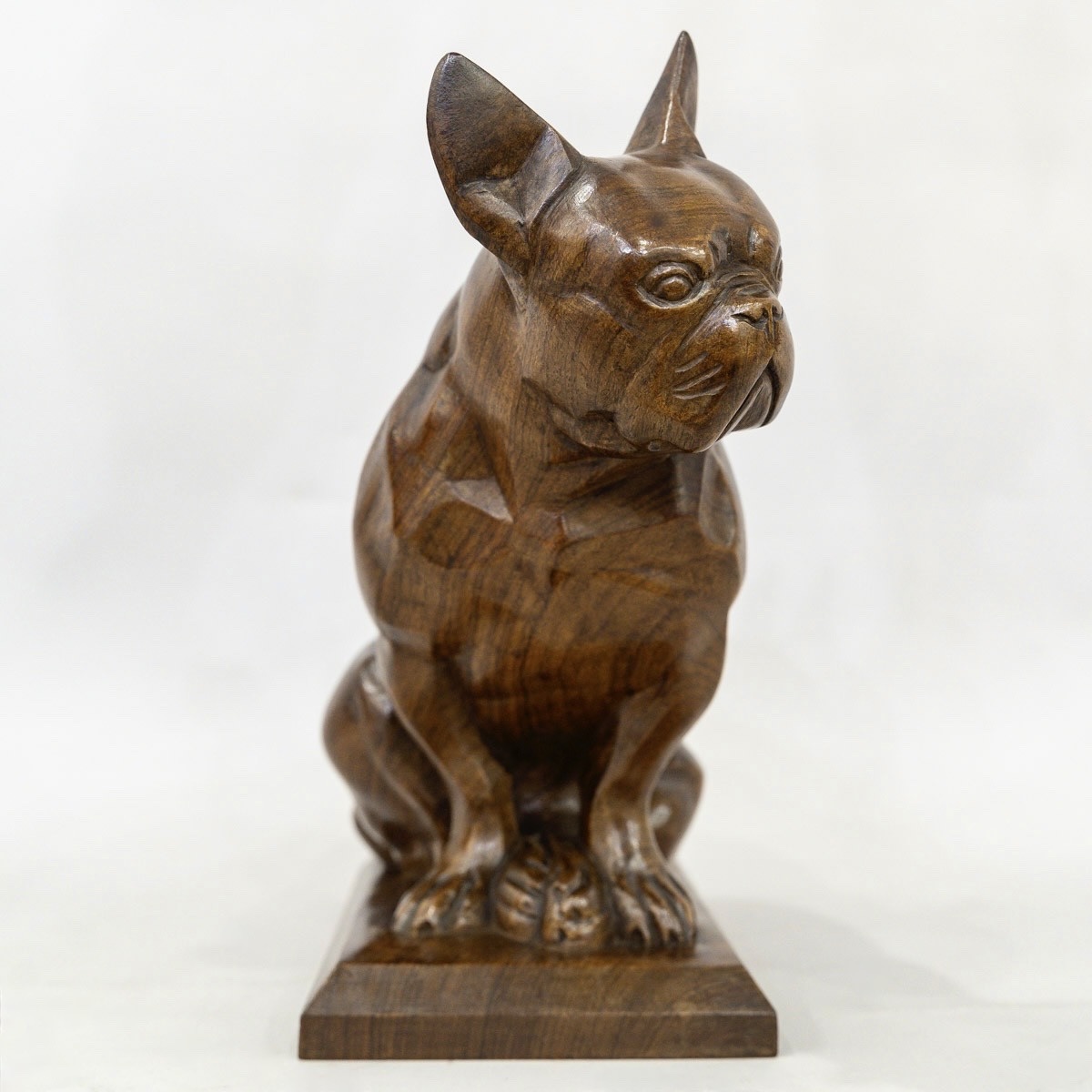 Sculpture - Le Bouledogue , Louis Henri Nicot (1878-1944) - Bois D’ Acajou-photo-3