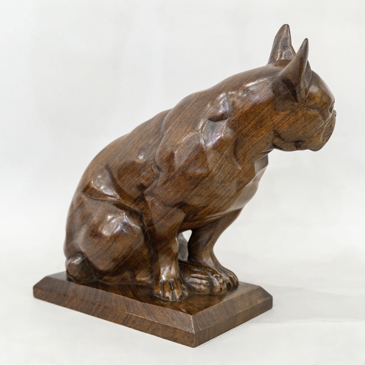 Sculpture - Le Bouledogue , Louis Henri Nicot (1878-1944) - Bois D’ Acajou-photo-1