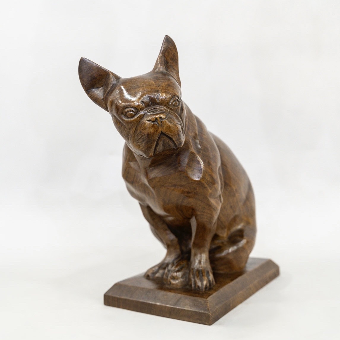 Sculpture - Le Bouledogue , Louis Henri Nicot (1878-1944) - Bois D’ Acajou