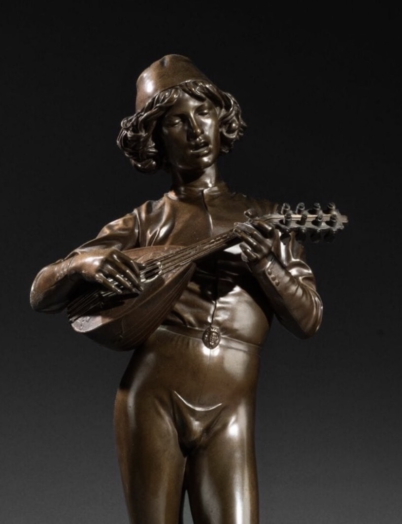 Sculpture  - Le Chanteur Florentin , Paul Dubois (1829-1905) / F.Barbedienne Fondeur - Bronze-photo-3