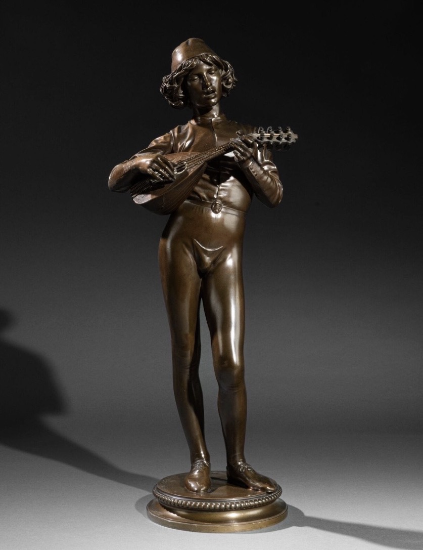 Sculpture  - Le Chanteur Florentin , Paul Dubois (1829-1905) / F.Barbedienne Fondeur - Bronze