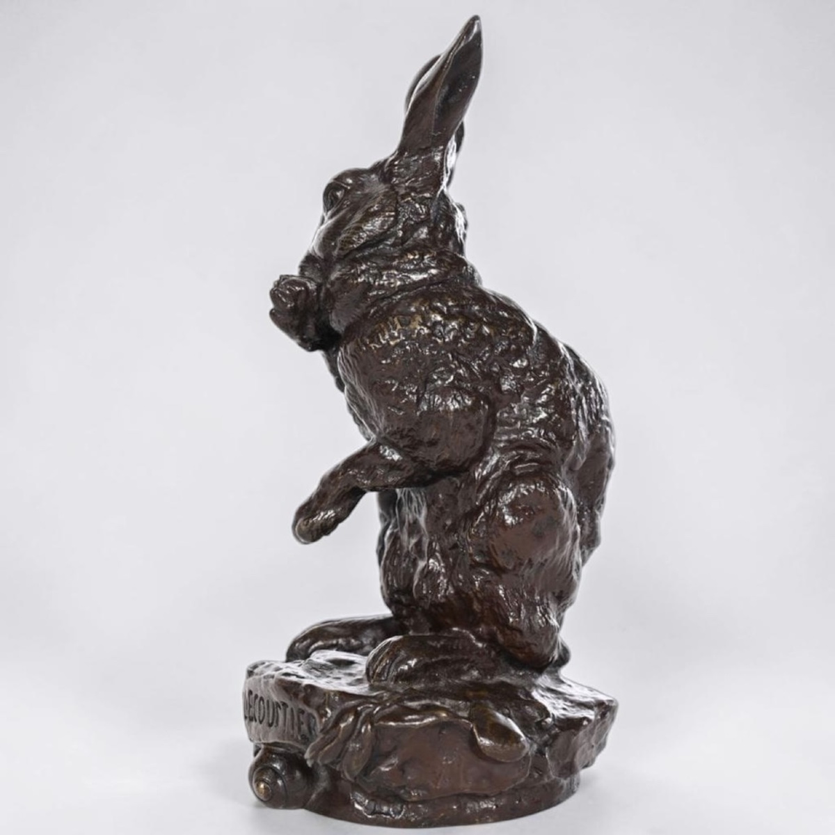 Sculpture - Hare At The Toilet By Prosper Lecourtier (1851–1924) - Bronze-photo-2