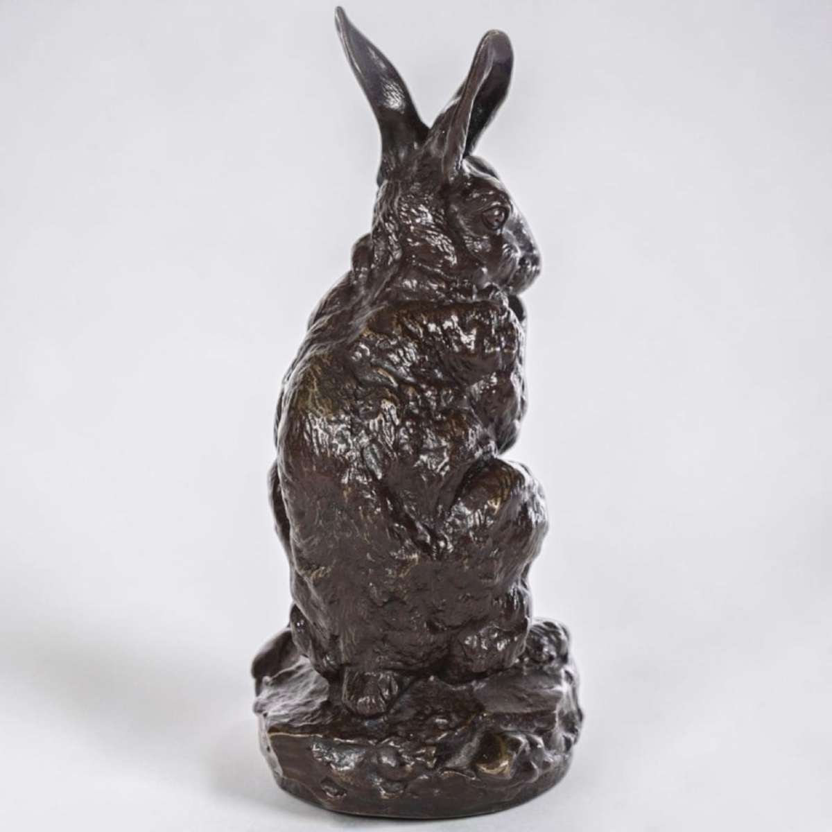 Sculpture - Hare At The Toilet By Prosper Lecourtier (1851–1924) - Bronze-photo-3