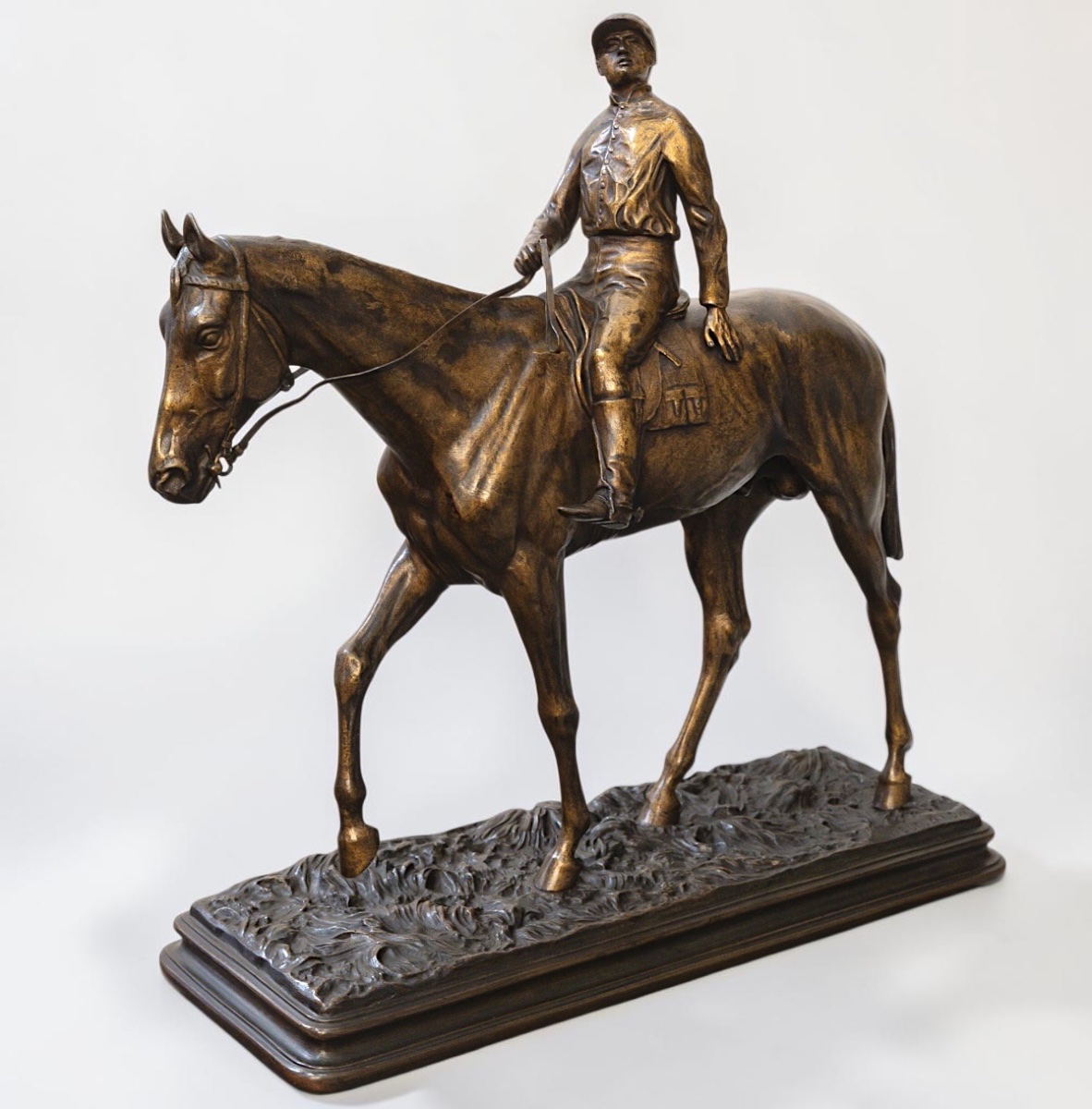 Sculpture - Jockey On Horseback , Alfred Dubucand (1828–1894) - Bronze    -photo-2