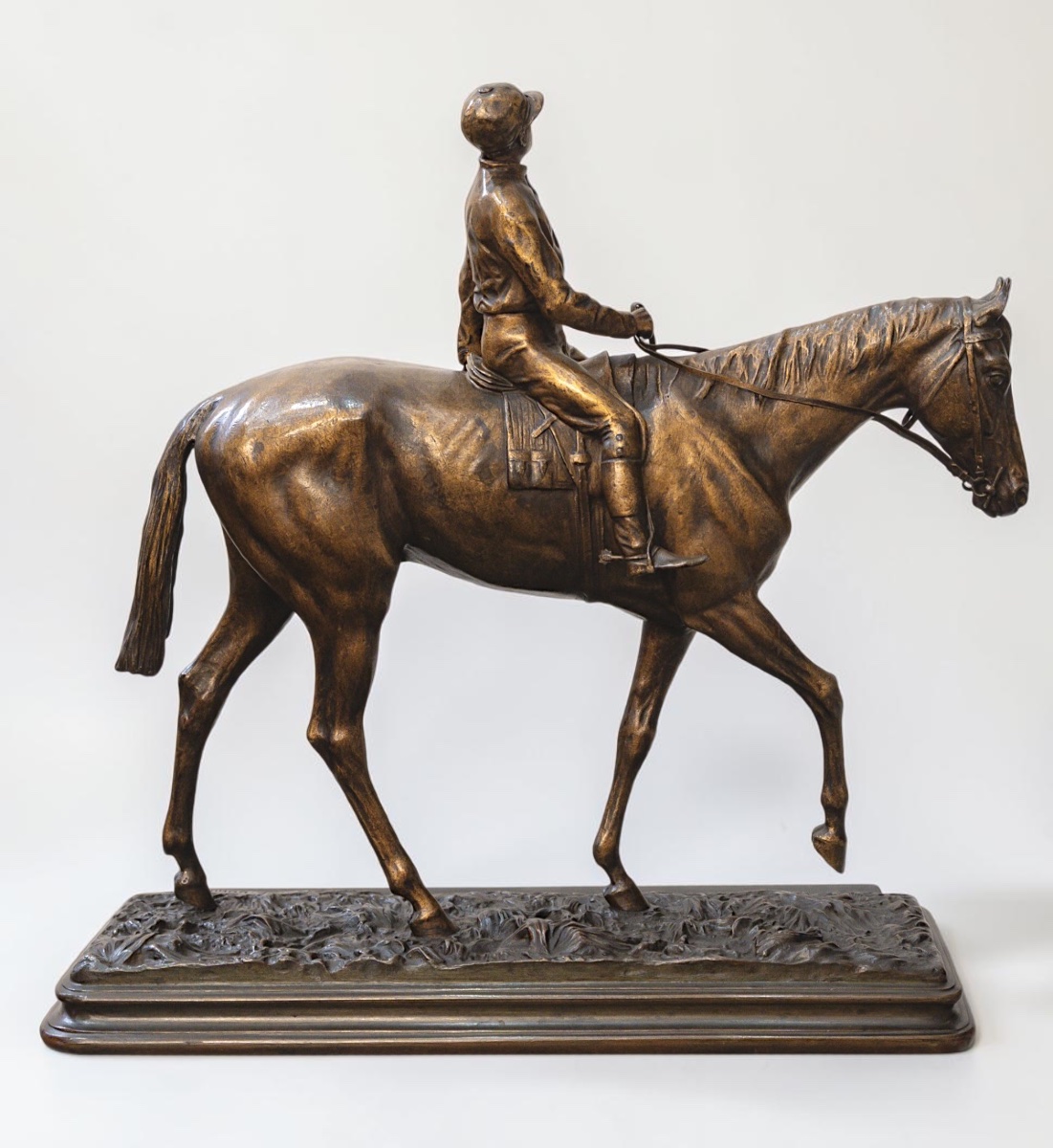 Sculpture - Jockey On Horseback , Alfred Dubucand (1828–1894) - Bronze    -photo-3