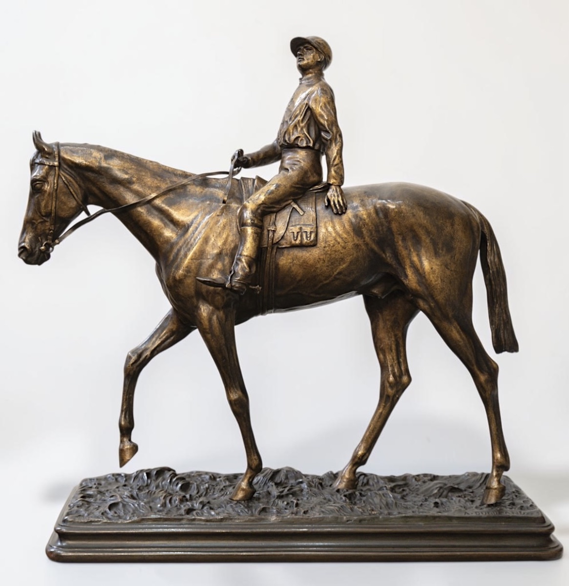 Sculpture - Jockey On Horseback , Alfred Dubucand (1828–1894) - Bronze    