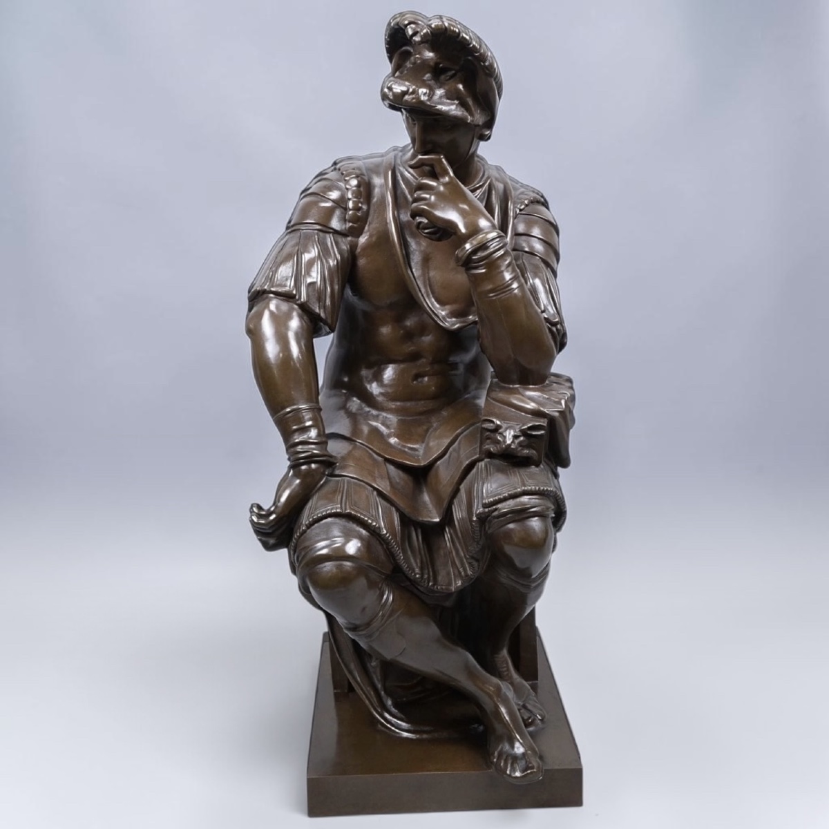 Sculpture - The Thinker , Michel - Ange (1475–1564) / F. Barbedienne Foundry - Bronze -photo-3