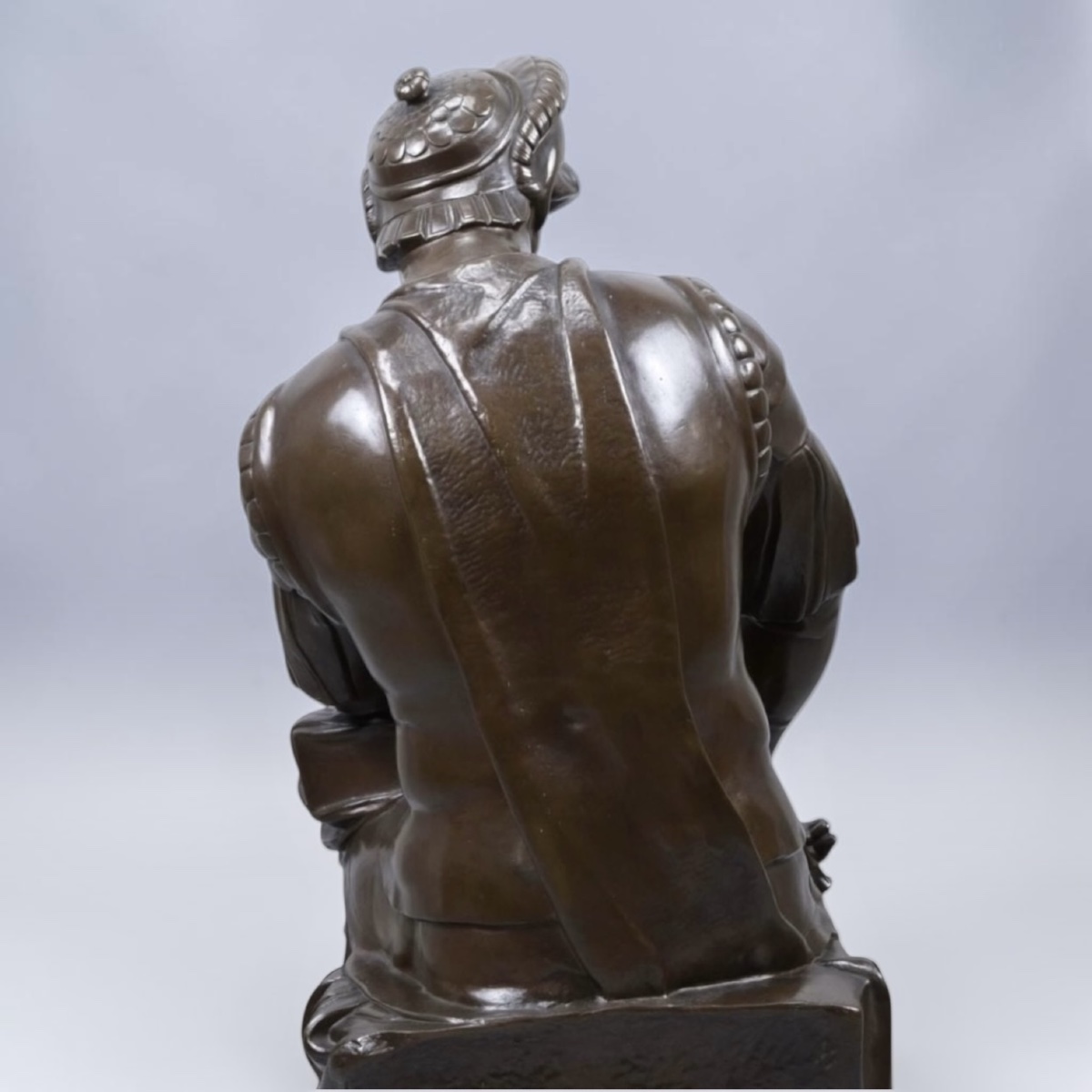 Sculpture - The Thinker , Michel - Ange (1475–1564) / F. Barbedienne Foundry - Bronze -photo-3
