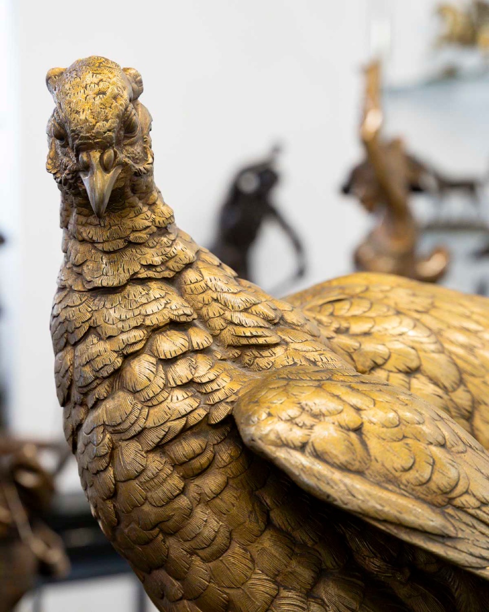 Sculpture - The Pheasant And The Lizard , Alfred Dubucand (1828–1894) - Bronze-photo-4