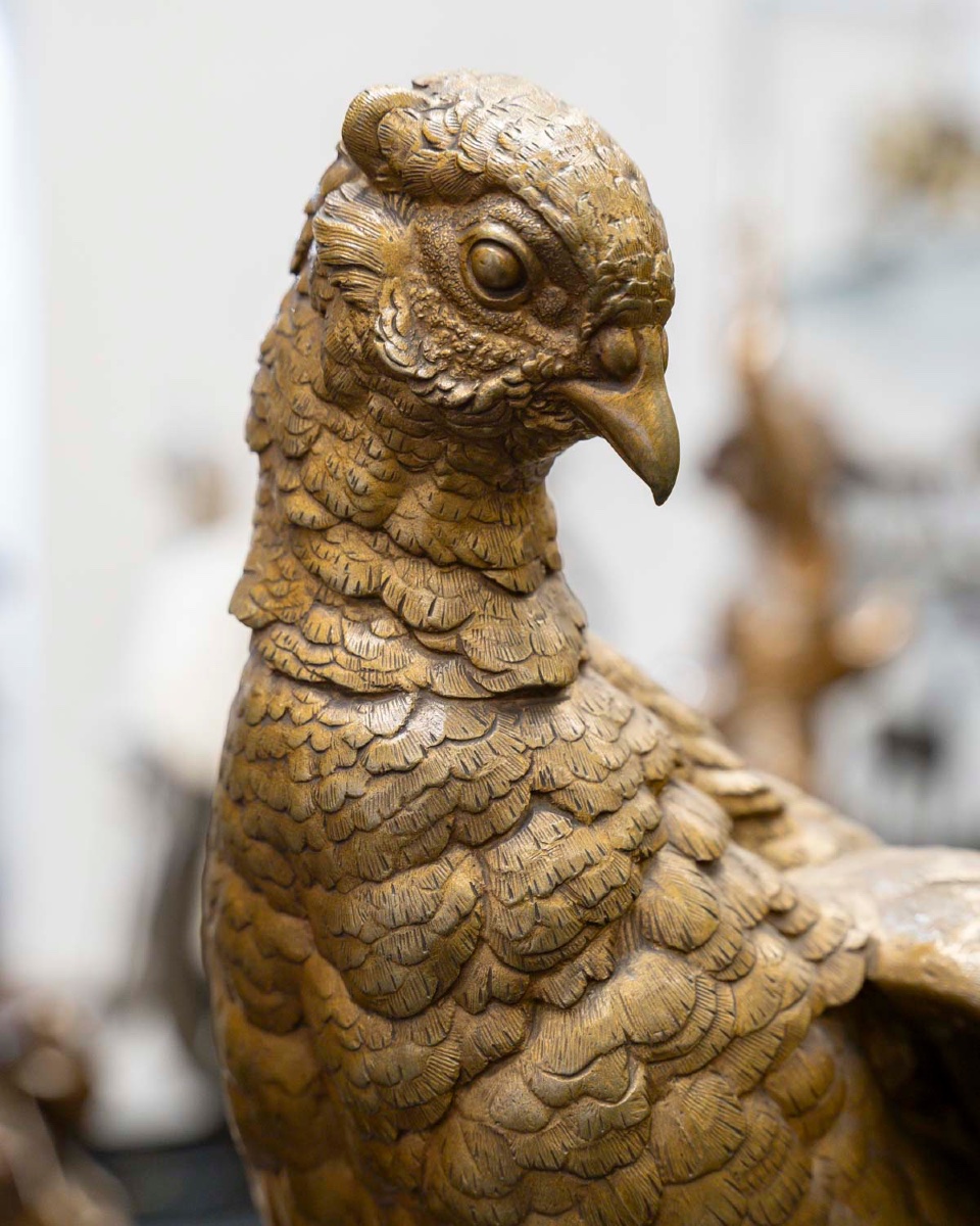 Sculpture - The Pheasant And The Lizard , Alfred Dubucand (1828–1894) - Bronze-photo-5