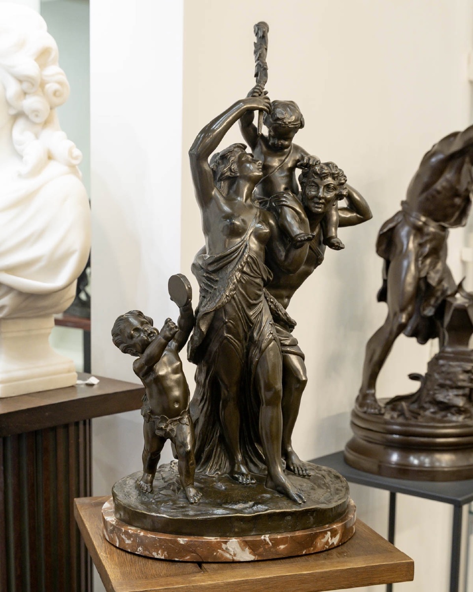 Groupe en bronze , Le Triomphe de Bacchus , Claude Michel dit Clodion (1738-1814)-photo-3