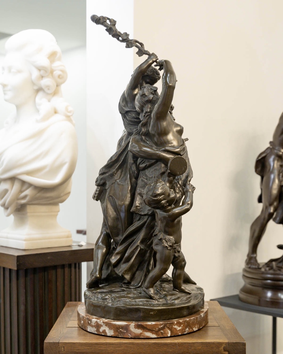 Groupe en bronze , Le Triomphe de Bacchus , Claude Michel dit Clodion (1738-1814)-photo-4