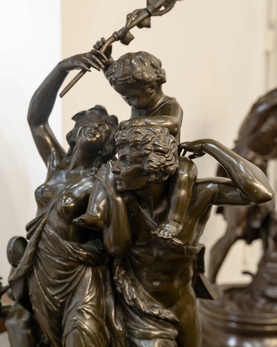 Groupe en bronze , Le Triomphe de Bacchus , Claude Michel dit Clodion (1738-1814)-photo-1