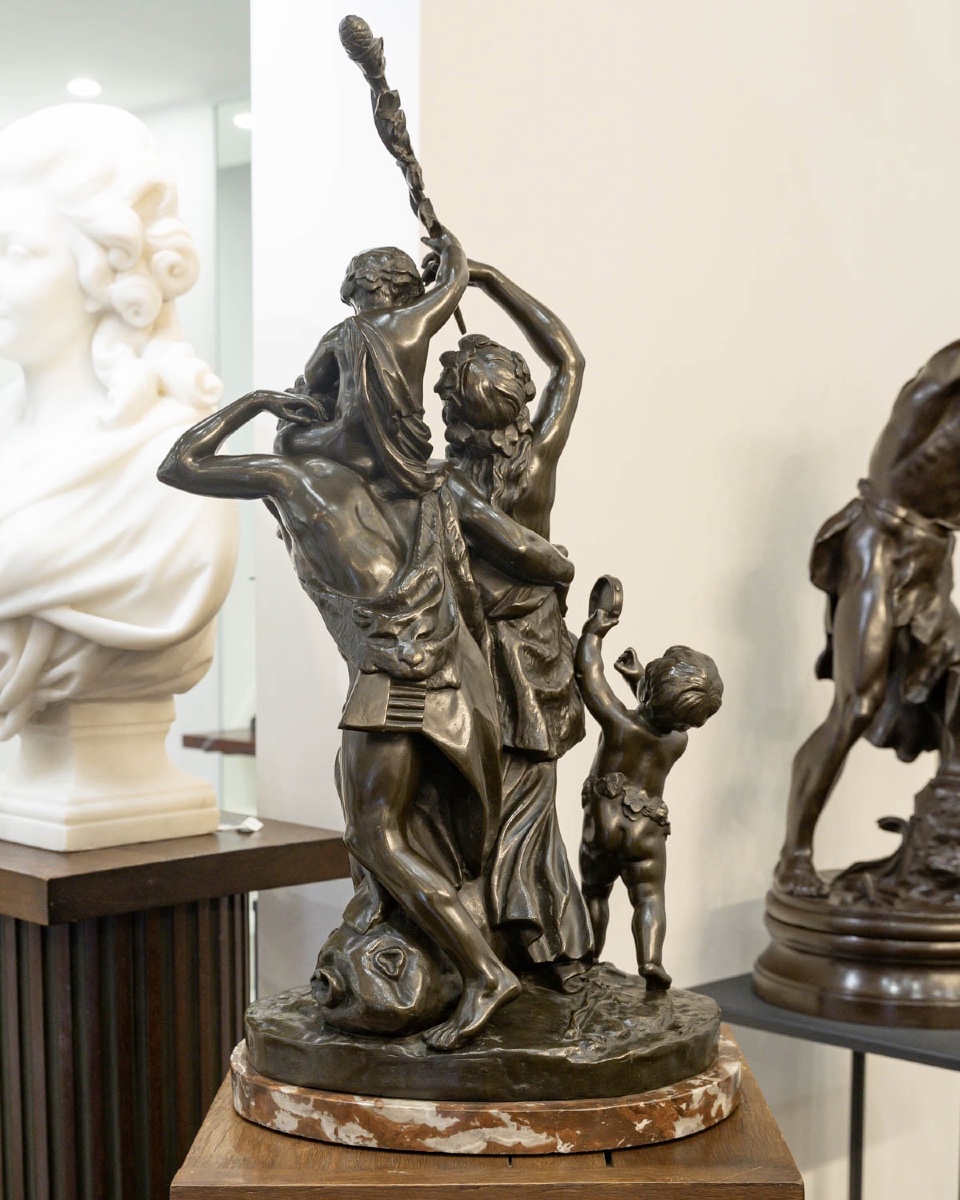 Groupe en bronze , Le Triomphe de Bacchus , Claude Michel dit Clodion (1738-1814)-photo-3