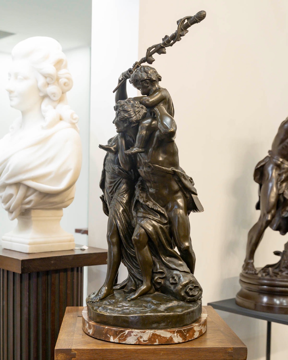 Groupe en bronze , Le Triomphe de Bacchus , Claude Michel dit Clodion (1738-1814)-photo-4