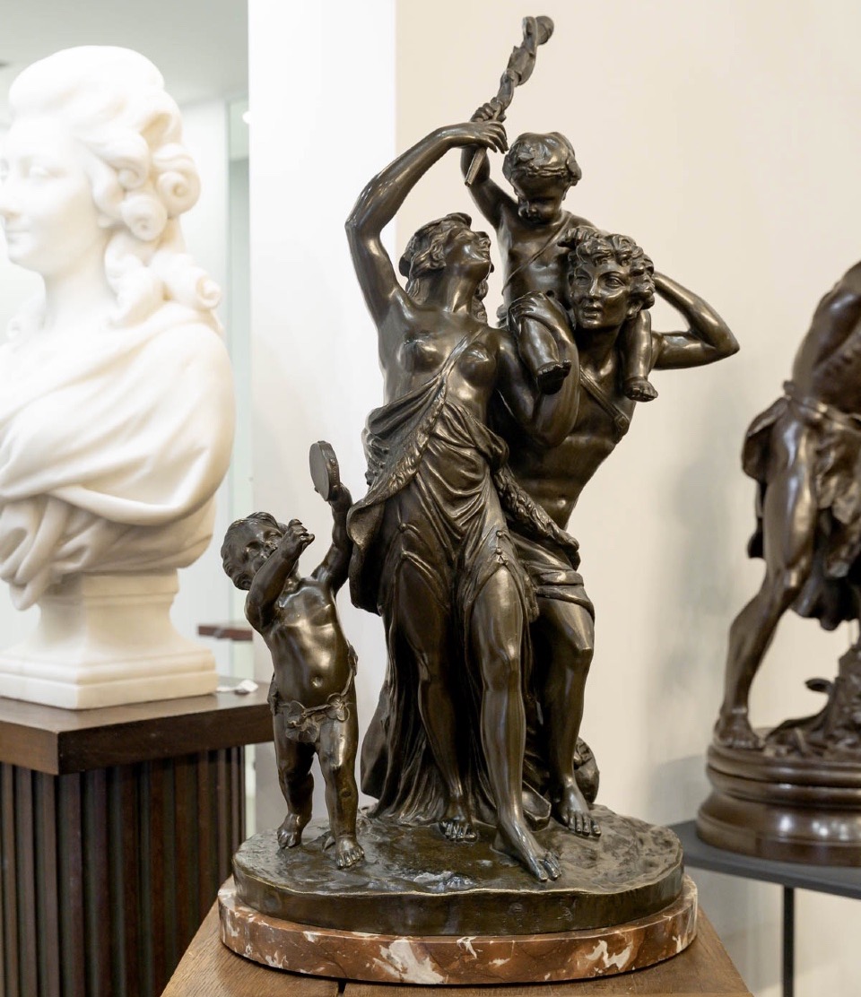 Groupe en bronze , Le Triomphe de Bacchus , Claude Michel dit Clodion (1738-1814)