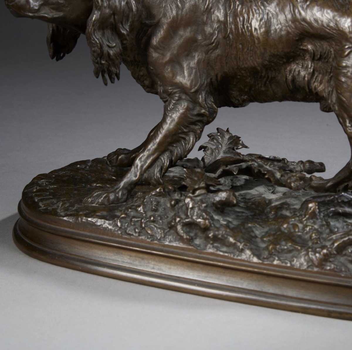 Sculpture - Chien Épagneul Anglais , MÉDOR Par Pierre - Jules Mêne (1810-1879) - Bronze -photo-4