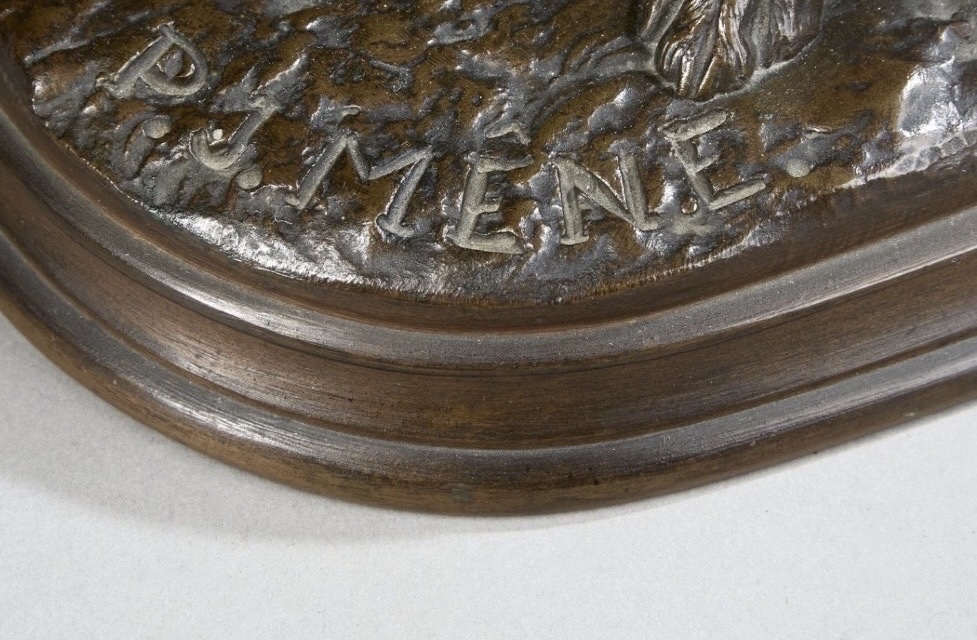 Sculpture - Chien Épagneul Anglais , MÉDOR Par Pierre - Jules Mêne (1810-1879) - Bronze -photo-3