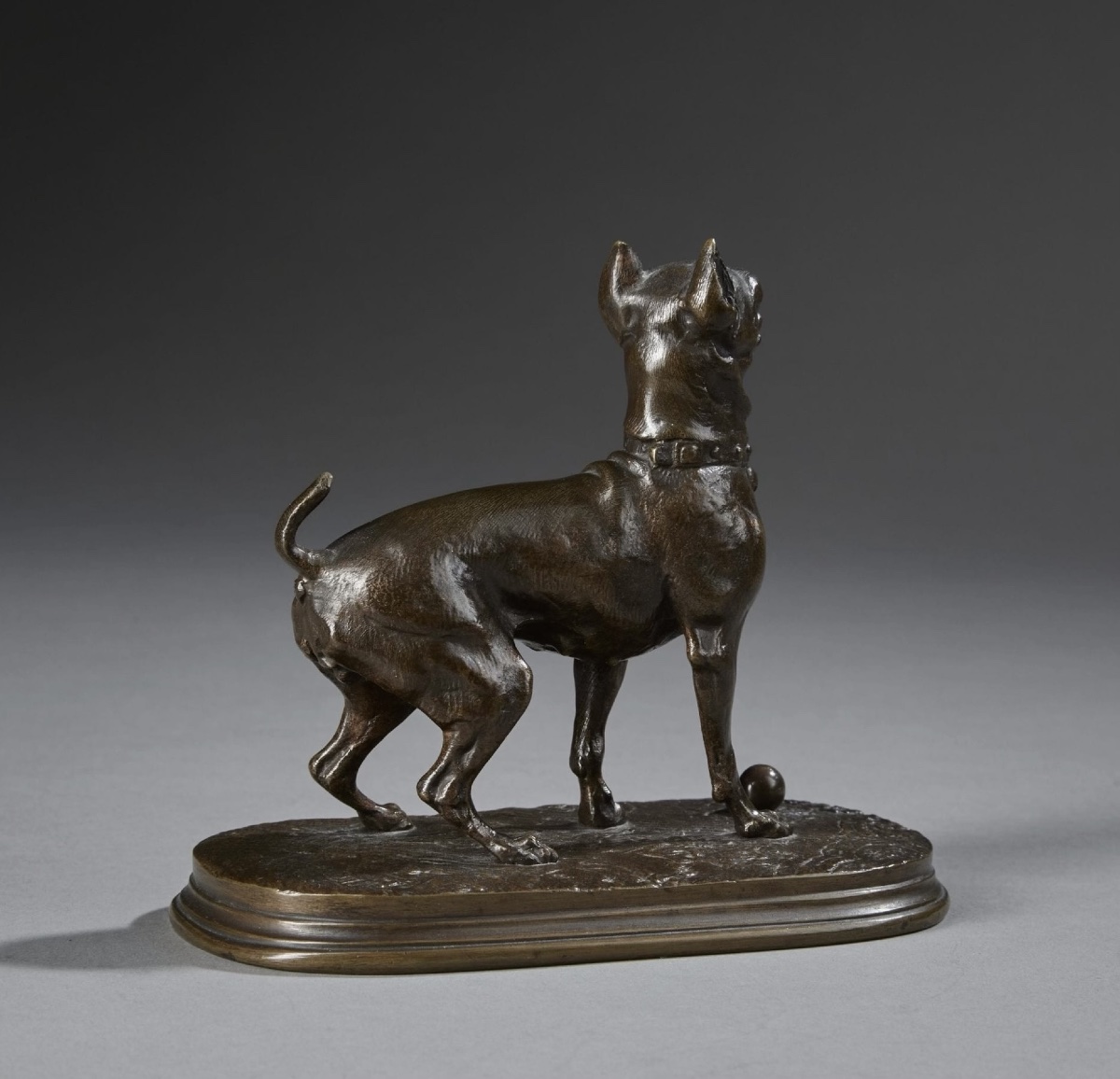 Sculpture - La Chienne LUTINE , Pierre - Jules Mêne (1810-1879) - Bronze -photo-3