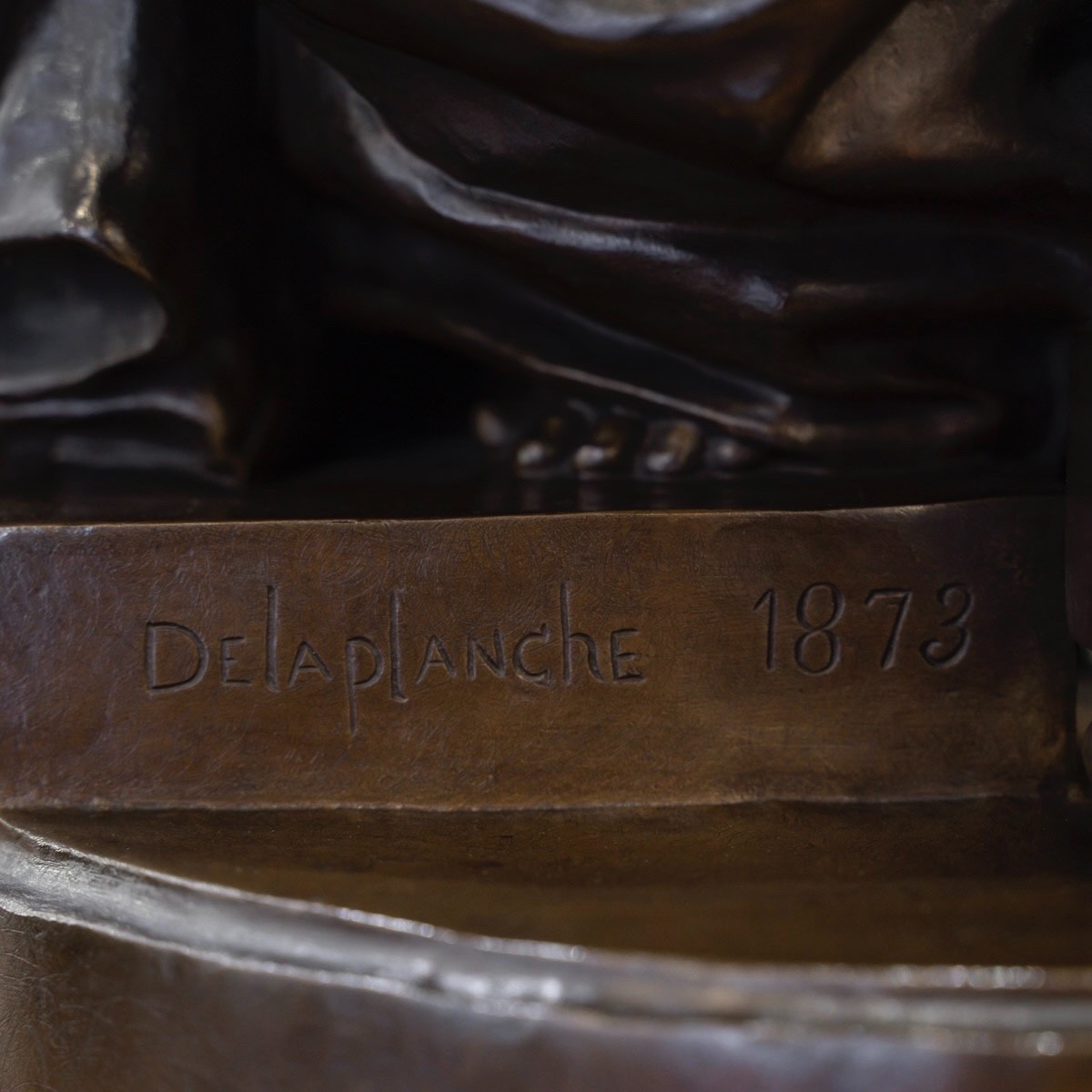 SCULPTURE - L' ÉDUCATION MATERNELLE , EUGÈNE DELAPLANCHE (1836-1891) - BRONZE -photo-5