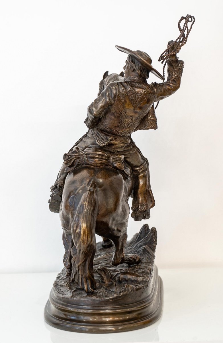 Plomb Creux Cavalier Mexicain Au Lasso - Soldat De Plomb Ancien / Antique Toy Soldier