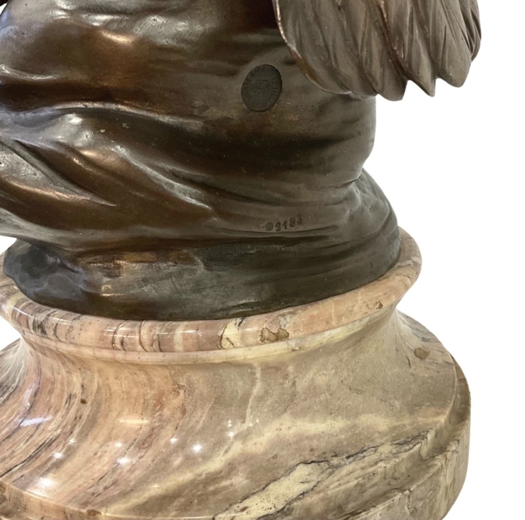 Sculpture - Hébé et l' Aigle de Jupiter par Benoît Lucien Hercule (1848-1913) - Bronze-photo-6