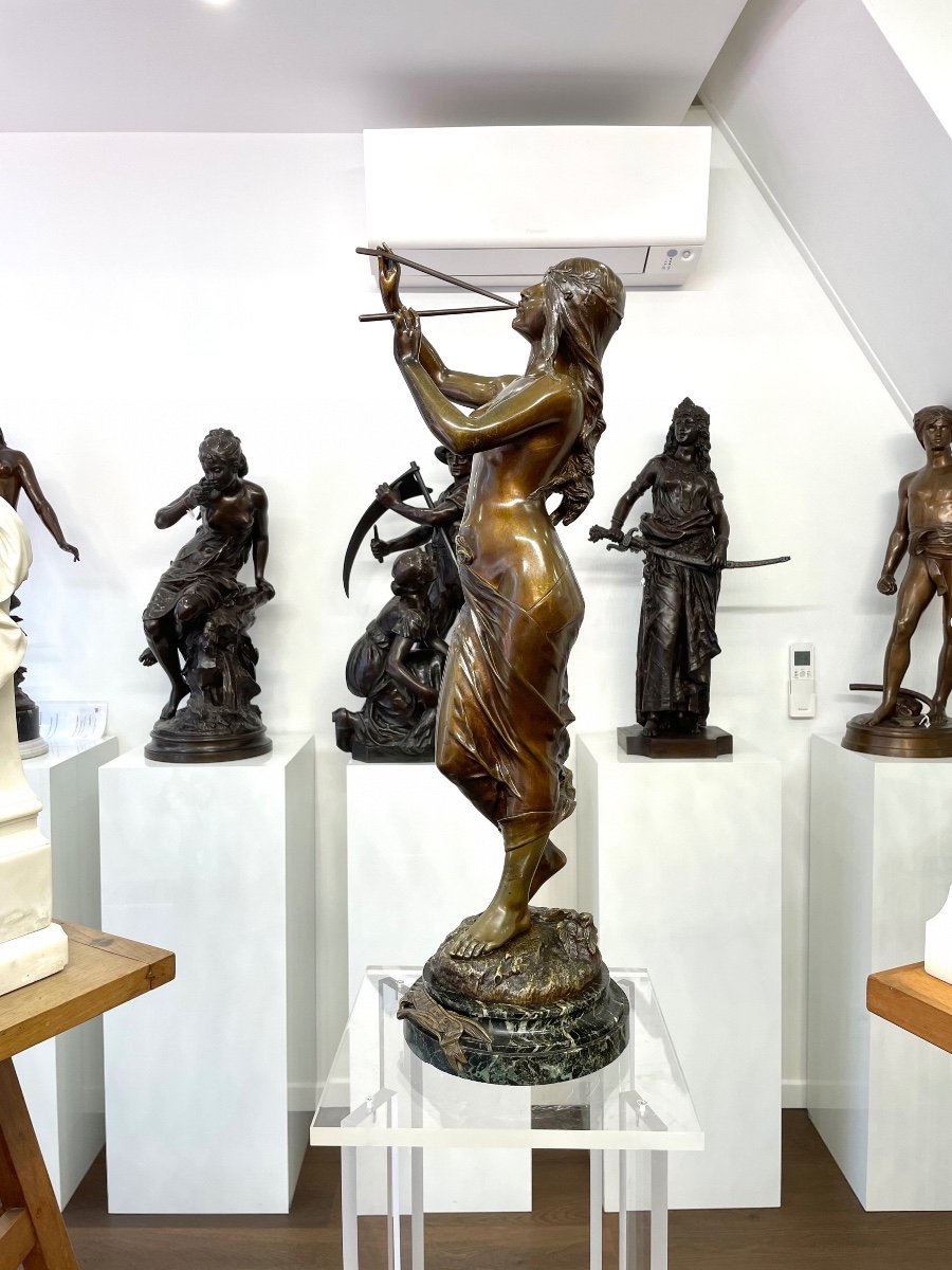 Sculpture - La Muse Des Bois , Edouard Drouot - Bronze-photo-3