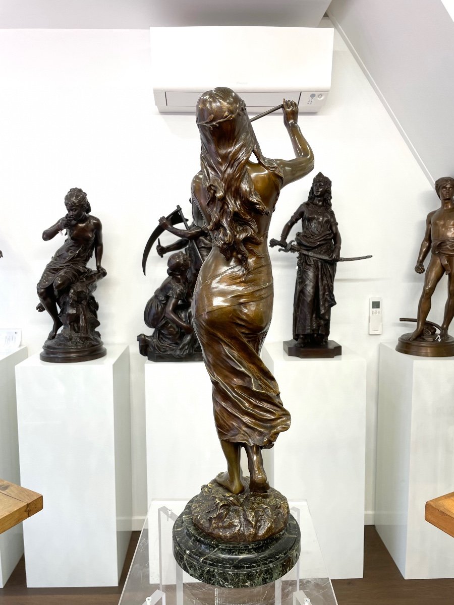 Sculpture - La Muse Des Bois , Edouard Drouot - Bronze-photo-6