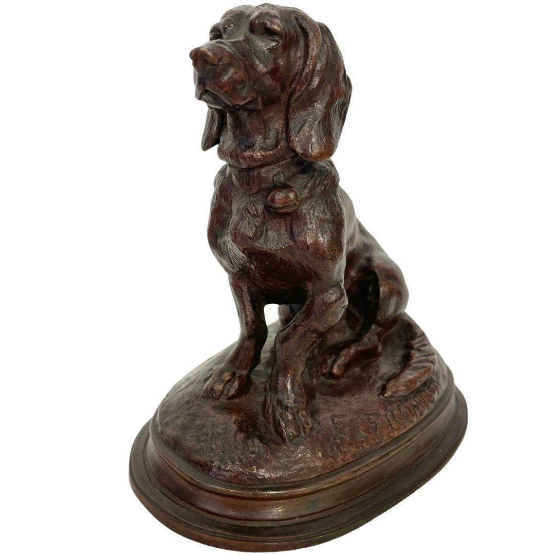 Sculpture - Basset Hound By Emmanuel Frémiet (1824 - 1910) - Bronze XIXth Century-photo-4