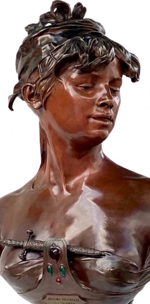 SCULPTURE - LA BOHEME ORIENTALE ,  RENZO COLOMBO ( 1856 - 1885) - BRONZE-photo-3