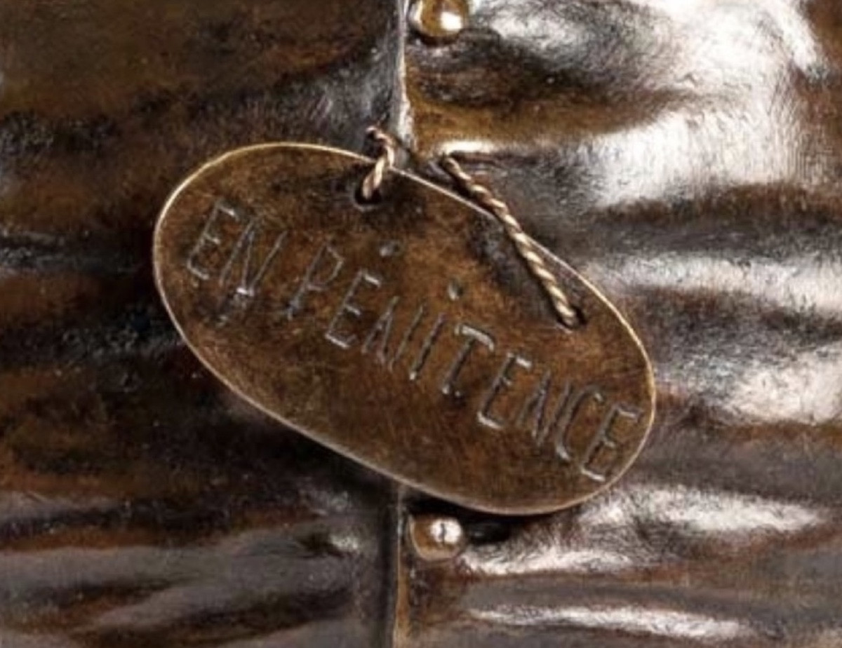 Sculpture - In Penance , Nicolas Lecornet Dit Lecorney - Bronze -photo-2