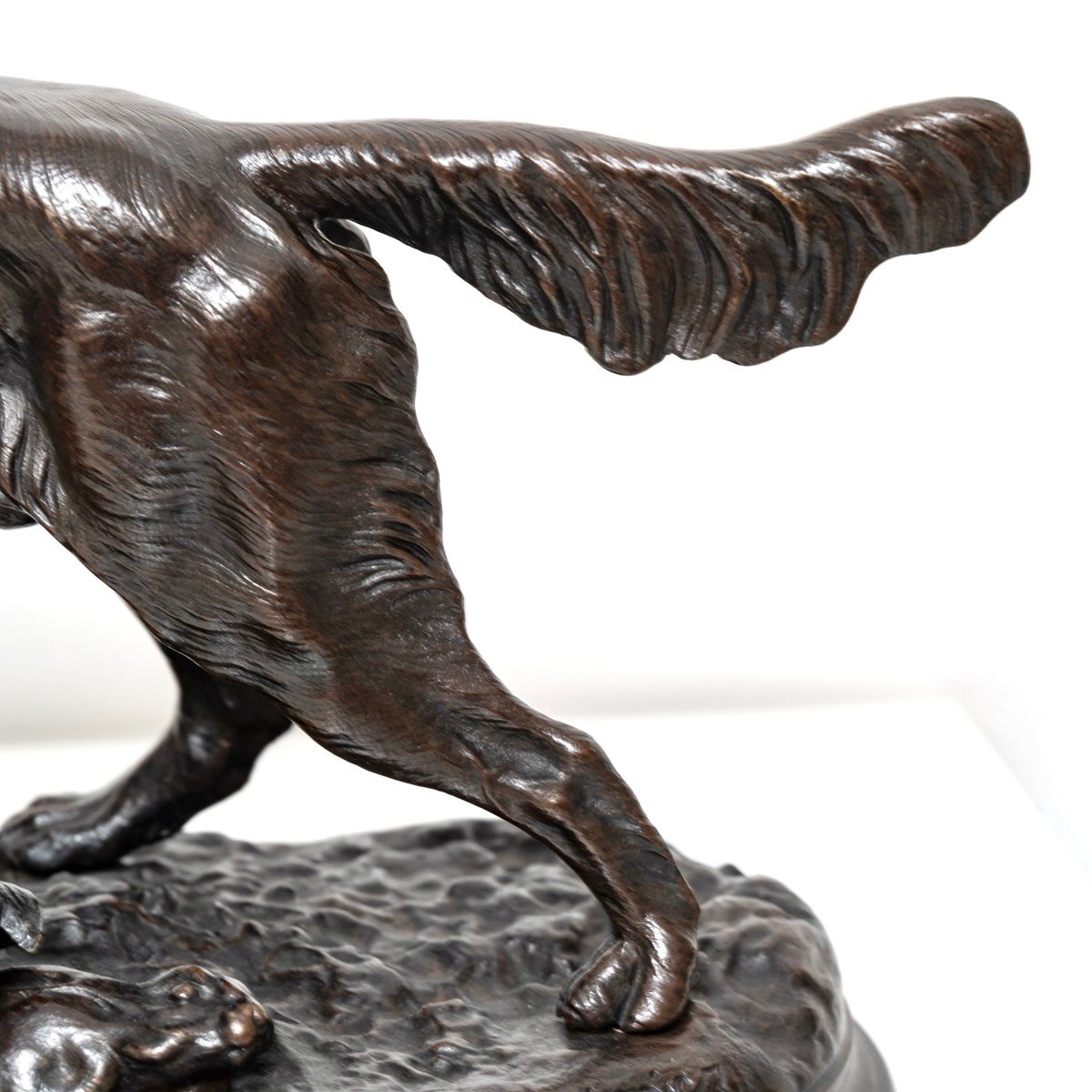 Sculpture - Chien De Chasse Au Lapin Par Jules Moigniez (1835-1894) - Bronze XIX ème Siècle -photo-2