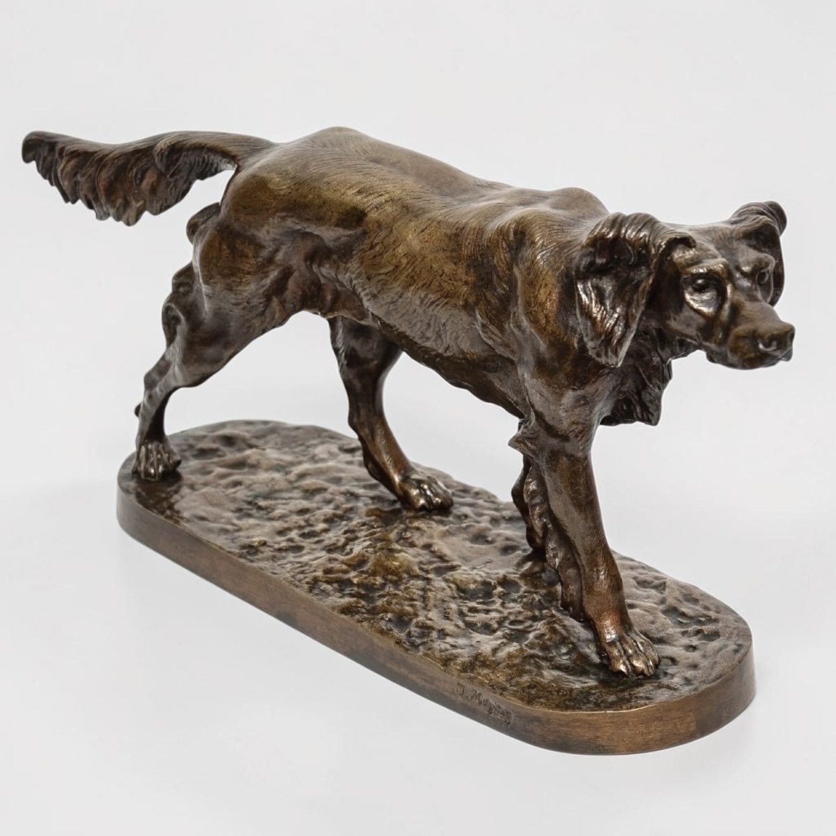 Sculpture - Chien Setter , Jules Moigniez (1835 - 1894) - Bronze 