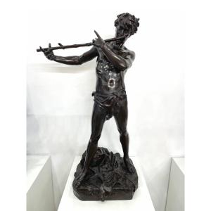 Sculpture - L' Improvisateur Par Félix Maurice Charpentier (1858-1924) - Bronze XIX ème