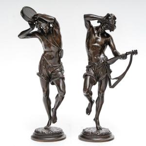 Sculpture - Paire De Danseurs Napolitains ,  Albert - Ernest Carrier - Belleuse (1824-1887) 