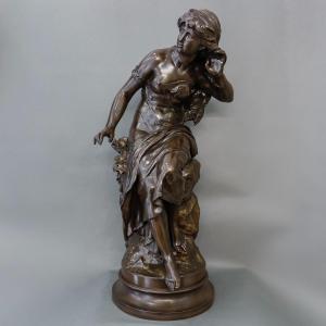 Sculpture - "La Vague" , Mathurin Moreau (1822-1912) - Bronze