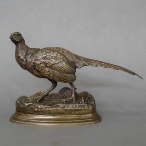 Sculpture - Faisan , Alfred Barye (1839-1895) - Bronze 