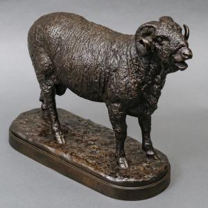 Sculpture - Ram , Isidore Jules Bonheur (1827-1901) / "peyrol" - Bronze